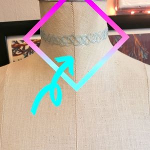Light Blue Tattoo Choker Necklace